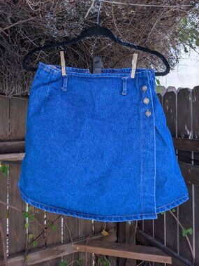 Vintage 80s Denim Mini Skort